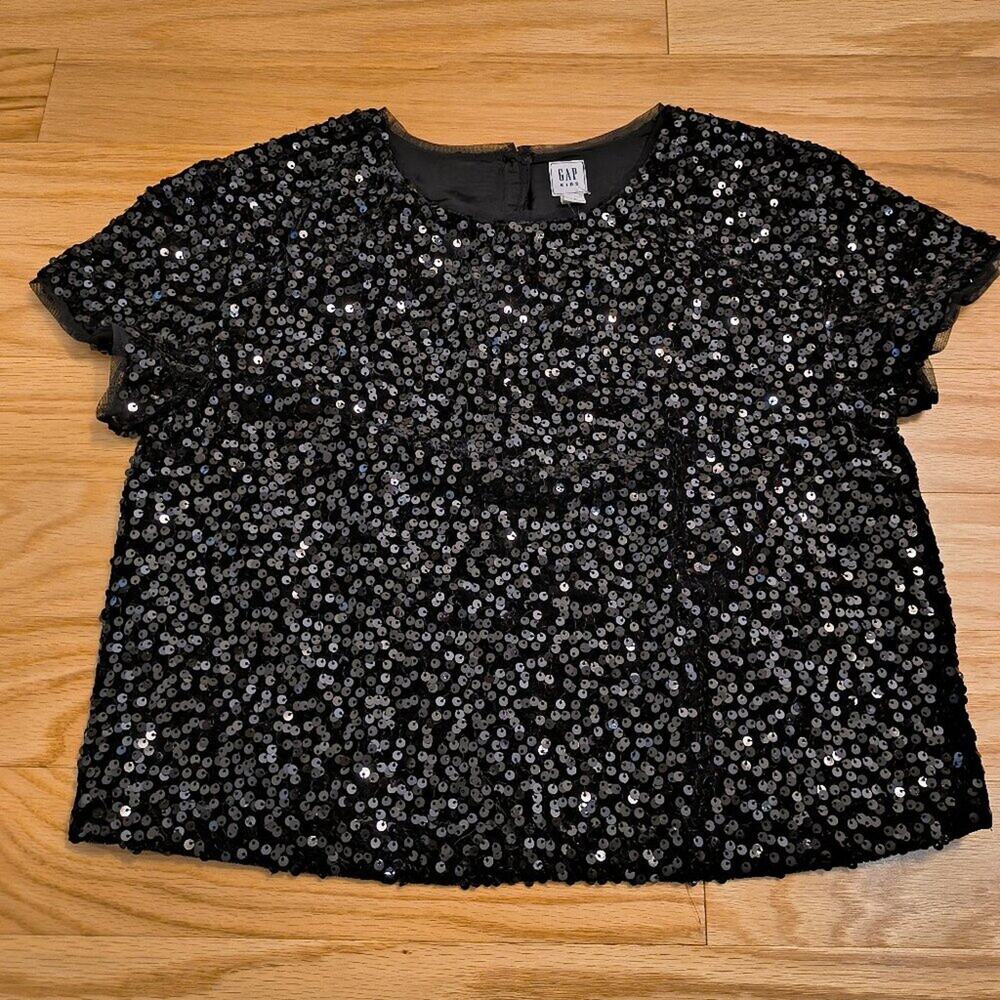 GAP Kids, Girls Short Sleeve All Over Sequin Top, Size XL (NWT)
